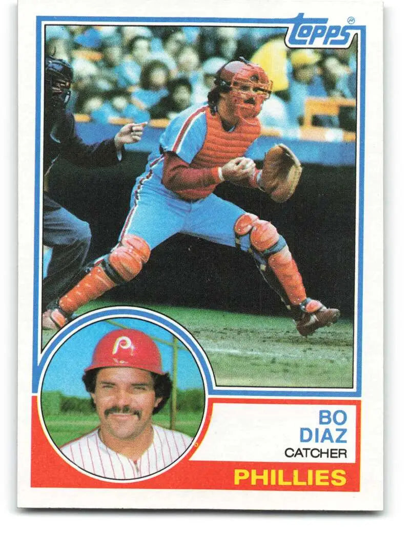 1983 Topps #175 Bo Diaz EX Excellent Philadelphia Phillies Baseball Card - Baseball Card Single