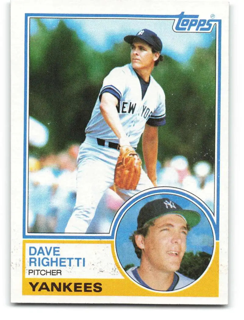 1983 Topps #176 Dave Righetti EX Excellent New York Yankees Baseball Card - Baseball Card Single