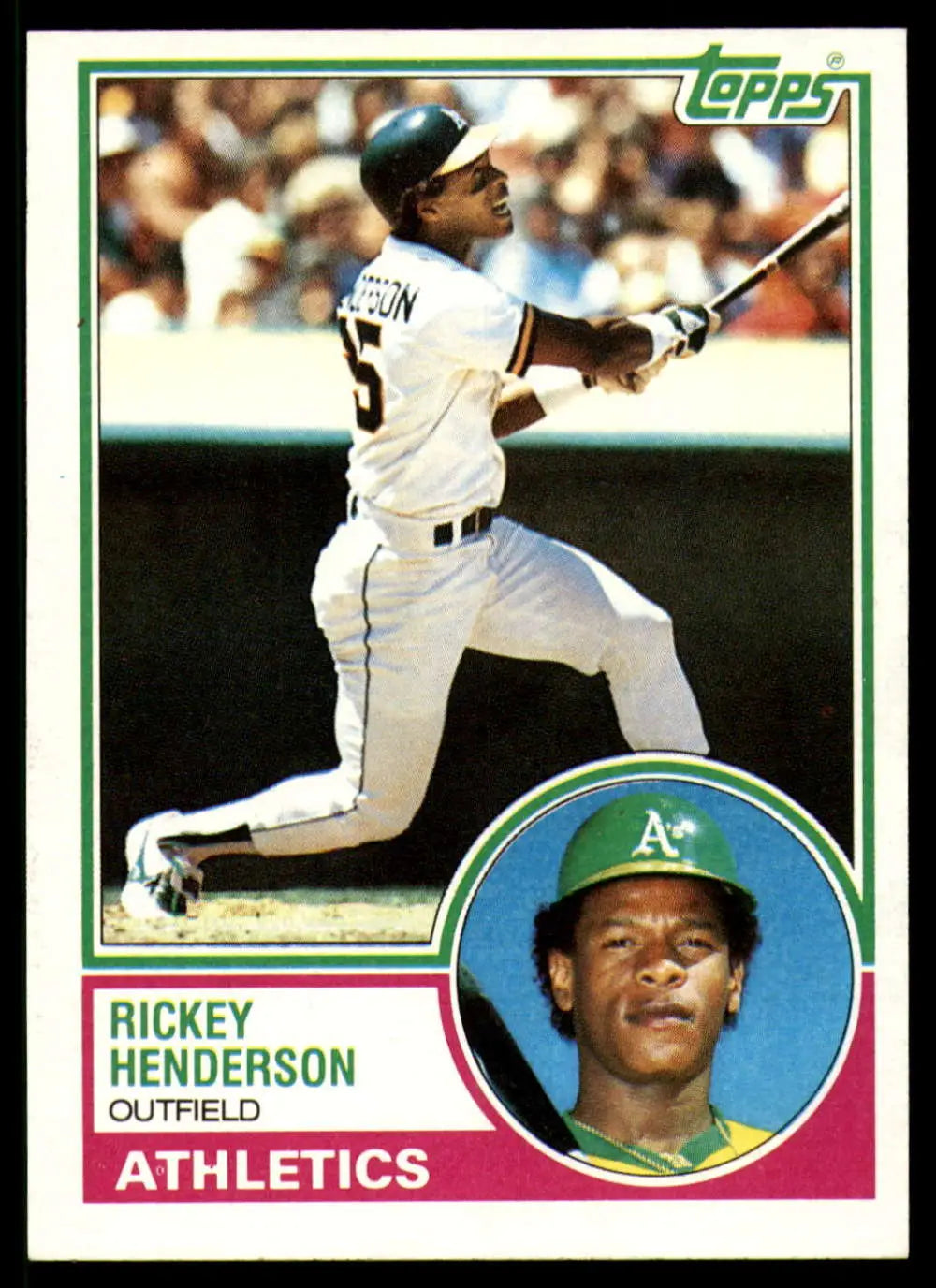 1983 Topps #180 Rickey Henderson EX Excellent Oakland Athletics Baseball Card - Baseball Card Single
