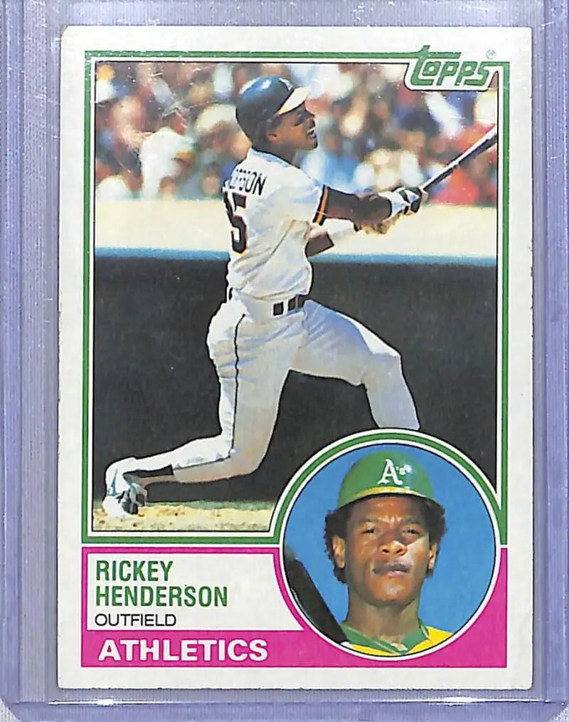 1983 Topps #180 Rickey Henderson G Good Oakland Athletics - Baseball Card Single