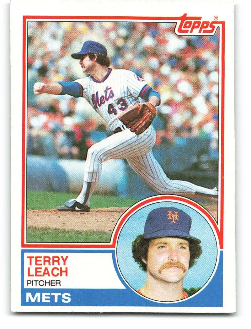 1983 Topps #187 Terry Leach EX Excellent New York Mets Baseball Card - Baseball Card Single