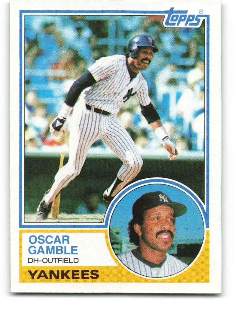 1983 Topps #19 Oscar Gamble EX Excellent New York Yankees Baseball Card - Baseball Card Single