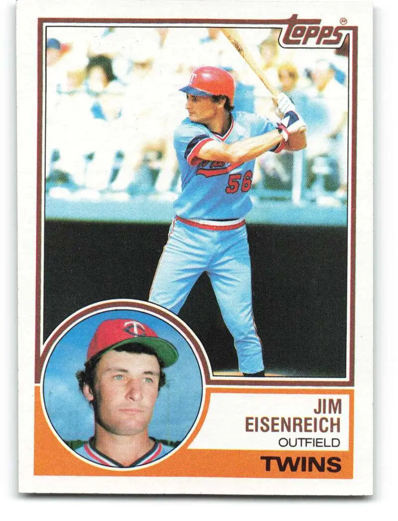 1983 Topps #197 Jim Eisenreich EX Excellent RC Rookie Minnesota Twins Baseball Card - Baseball Card Single