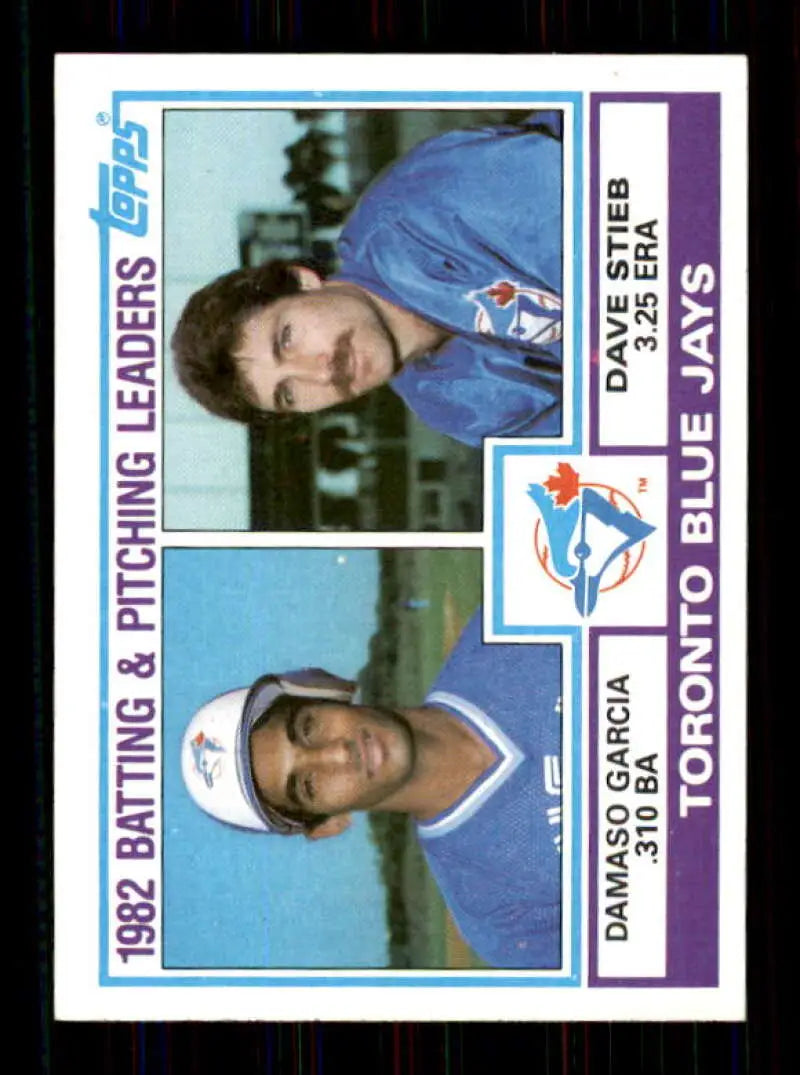 1983 Topps #202 Damaso Garcia/Dave Stieb EX Excellent Toronto Blue Jays Baseball Card - Baseball Card Single