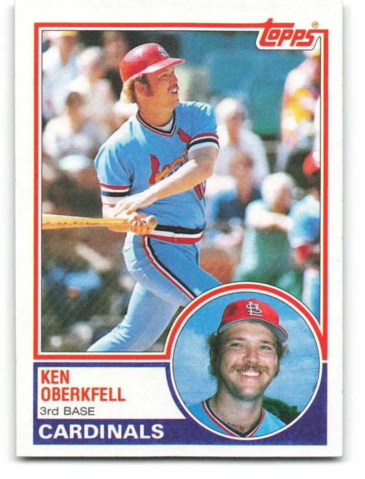 1983 Topps #206 Ken Oberkfell EX Excellent St. Louis Cardinals Baseball Card - Baseball Card Single