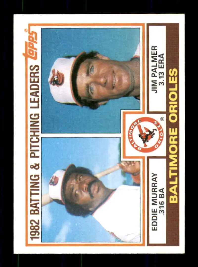 1983 Topps #21 Eddie Murray/Jim Palmer EX Excellent Baltimore Orioles Baseball Card - Baseball Card Single