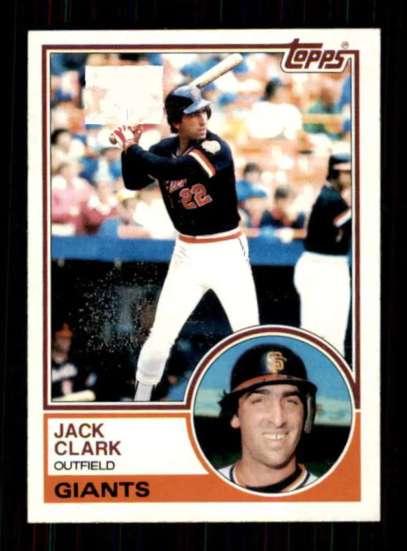 1983 Topps #210 Jack Clark EX Excellent San Francisco Giants Baseball Card - Baseball Card Single