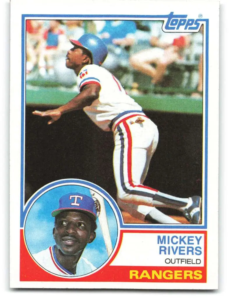 1983 Topps #224 Mickey Rivers EX Excellent Texas Rangers Baseball Card - Baseball Card Single
