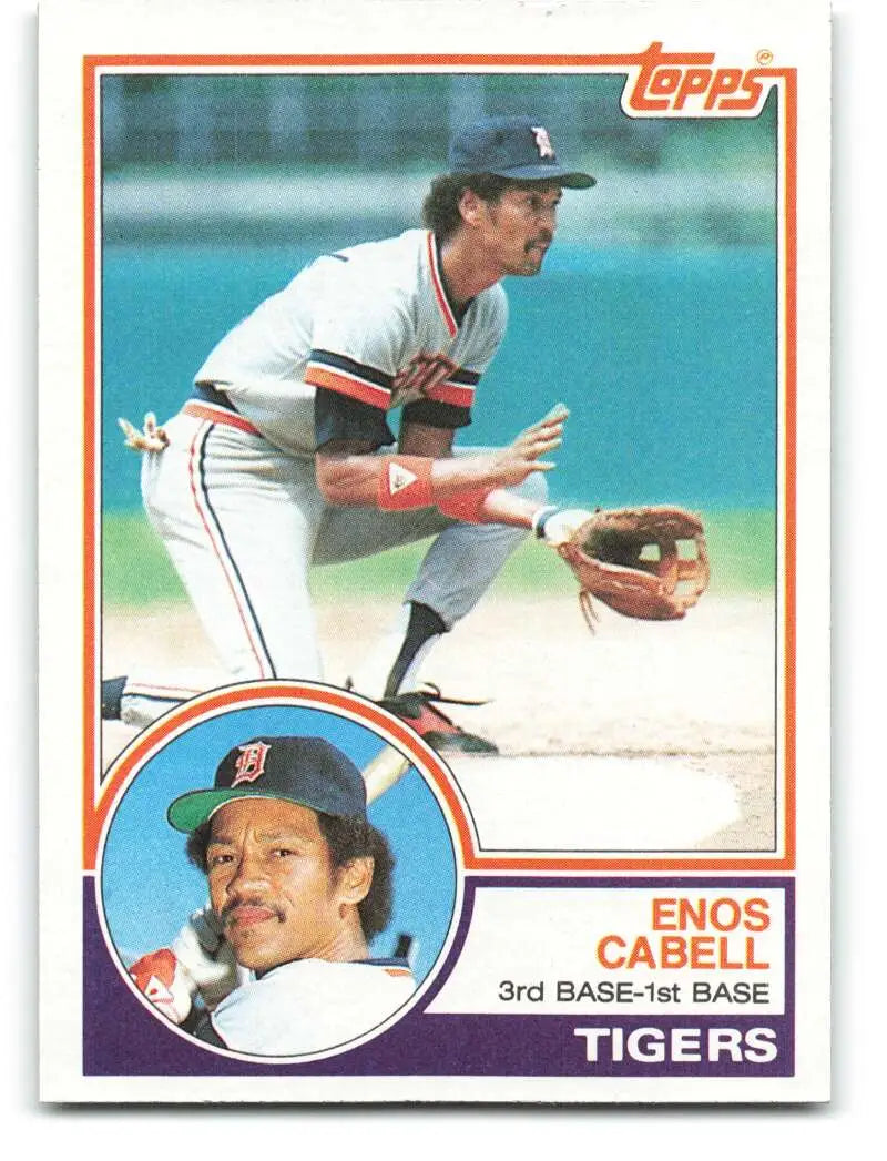 1983 Topps #225 Enos Cabell EX Excellent Detroit Tigers Baseball Card - Baseball Card Single