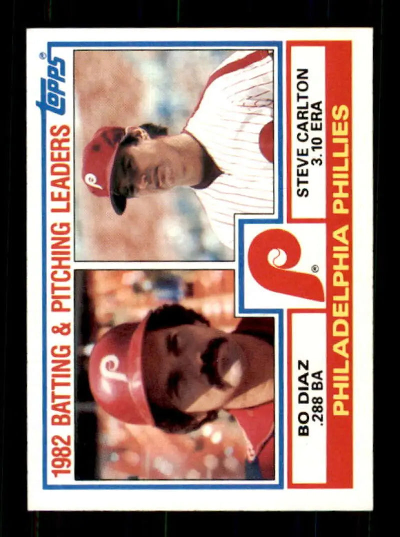 1983 Topps #229 Bo Diaz/Steve Carlton EX Excellent Philadelphia Phillies Baseball Card - Baseball Card Single