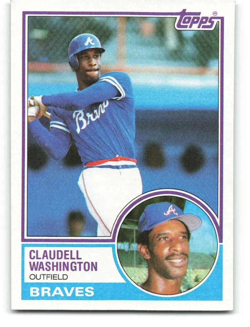 1983 Topps #235 Claudell Washington EX Excellent Atlanta Braves Baseball Card - Baseball Card Single