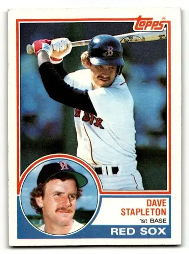 Original gloss Dave Stapleton Boston Red Sox baseball card in 1983 Topps NM near mint