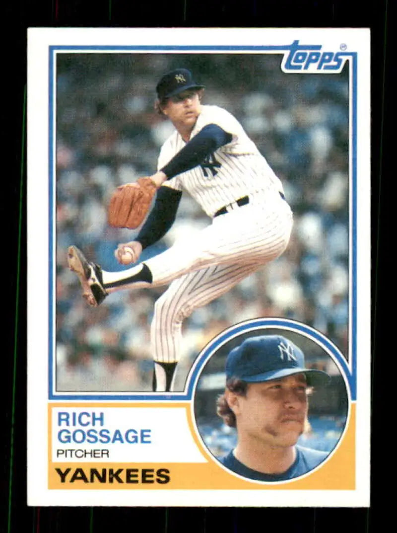 1983 Topps #240 Rich Gossage EX Excellent New York Yankees Baseball Card - Baseball Card Single