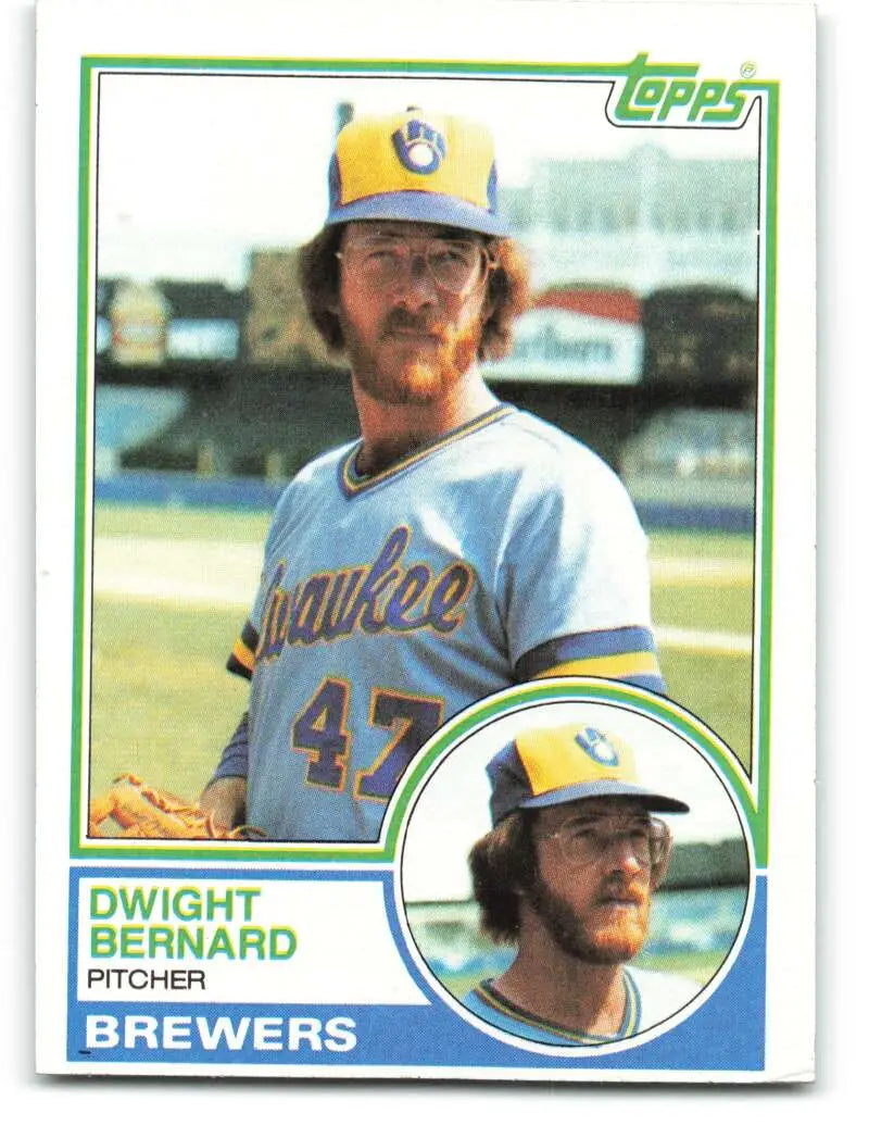 1983 Topps #244 Dwight Bernard EX Excellent Milwaukee Brewers Baseball Card - Baseball Card Single