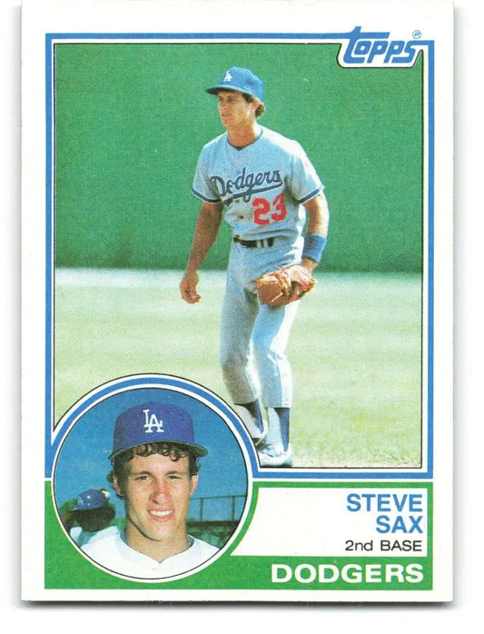 1983 Topps #245 Steve Sax EX Excellent Los Angeles Dodgers Baseball Card - Baseball Card Single