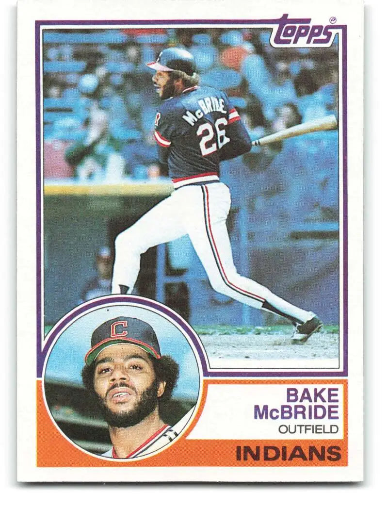 1983 Topps #248 Bake McBride EX Excellent Cleveland Indians Baseball Card - Baseball Card Single