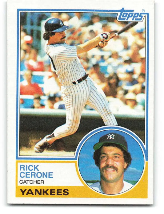 1983 Topps #254 Rick Cerone EX Excellent New York Yankees Baseball Card - Baseball Card Single