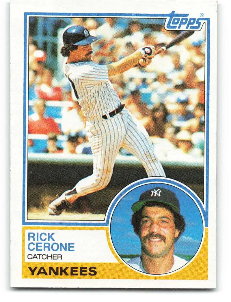1983 Topps #254 Rick Cerone EX Excellent New York Yankees Baseball Card - Baseball Card Single