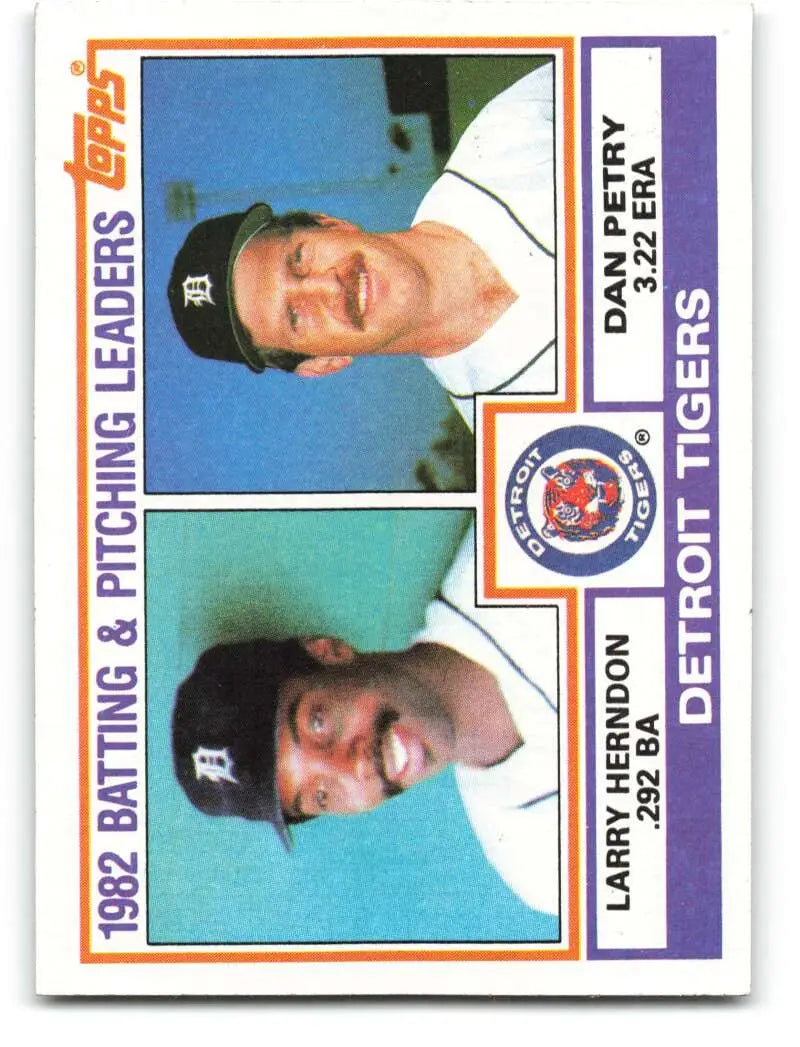 1983 Topps #261 Larry Herndon/Dan Petry EX Excellent Detroit Tigers Baseball Card - Baseball Card Single