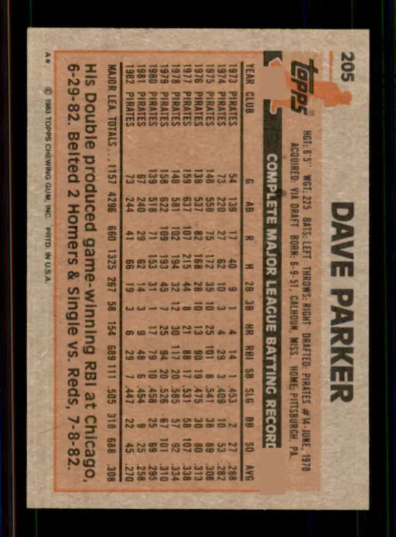 1983 Topps #267 Terry Francona EX Excellent Montreal Expos Baseball Card - Baseball Card Single