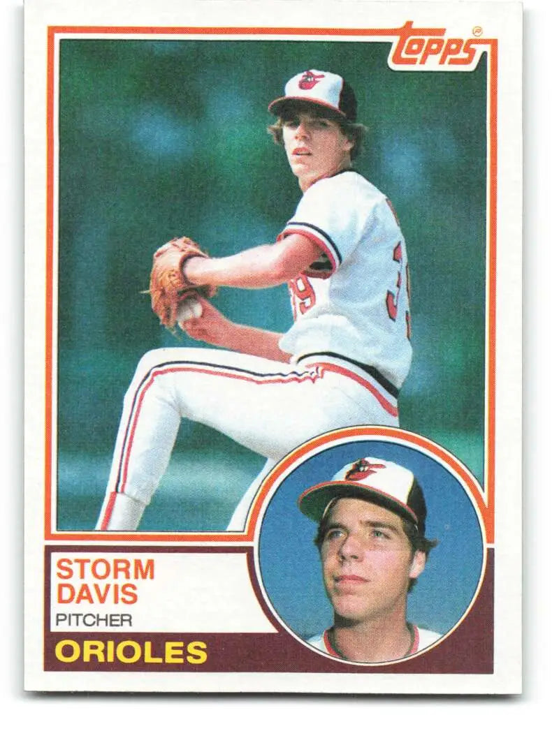 1983 Topps #268 Storm Davis EX Excellent RC Rookie Baltimore Orioles Baseball Card - Baseball Card Single