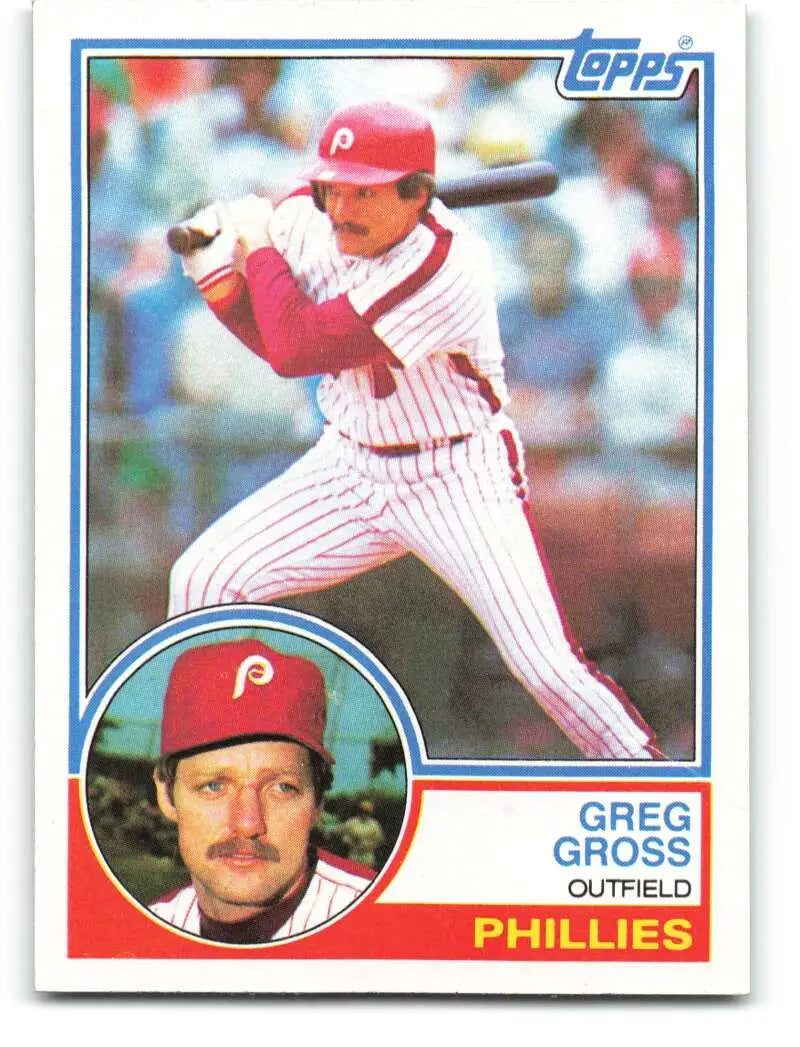 1983 Topps #279 Greg Gross EX Excellent Philadelphia Phillies Baseball Card - Baseball Card Single