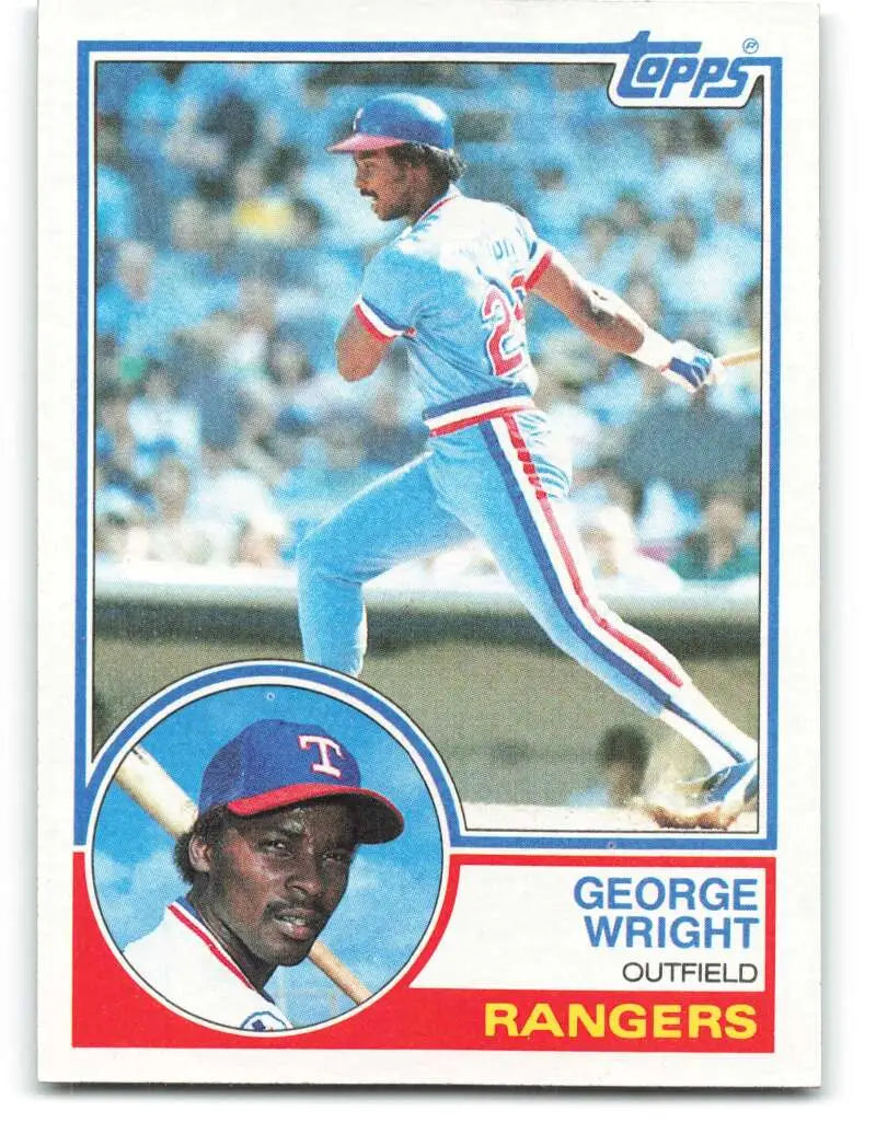 1983 Topps #299 George Wright EX Excellent RC Rookie Texas Rangers Baseball Card - Baseball Card Single