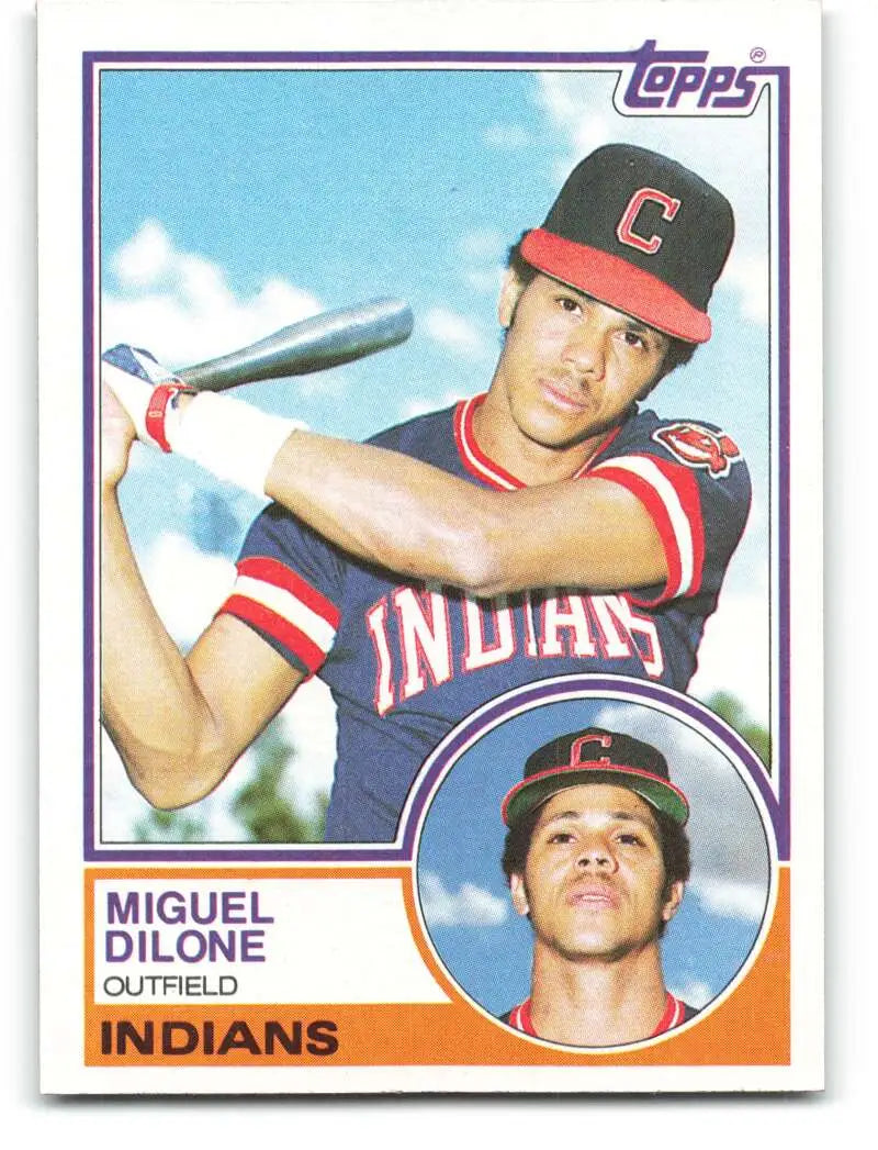 1983 Topps #303 Miguel Dilone EX Excellent Cleveland Indians Baseball Card - Baseball Card Single