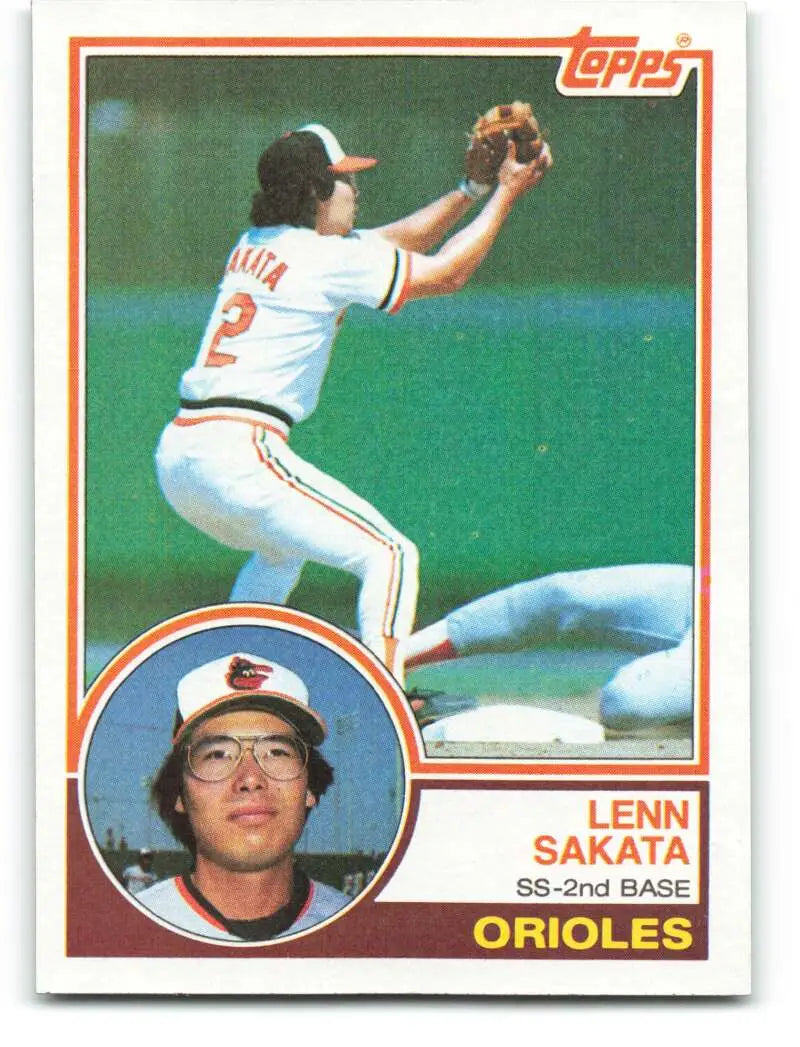 1983 Topps #319 Lenn Sakata EX Excellent Baltimore Orioles Baseball Card - Baseball Card Single