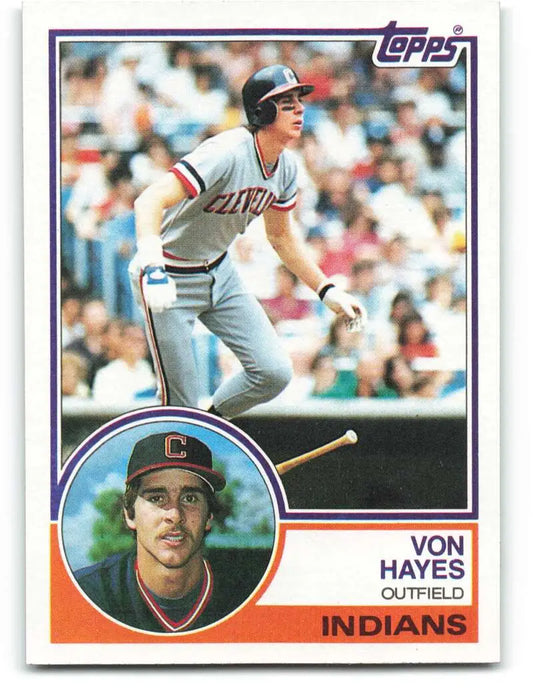 1983 Topps #325 Von Hayes EX Excellent Cleveland Indians Baseball Card - Baseball Card Single