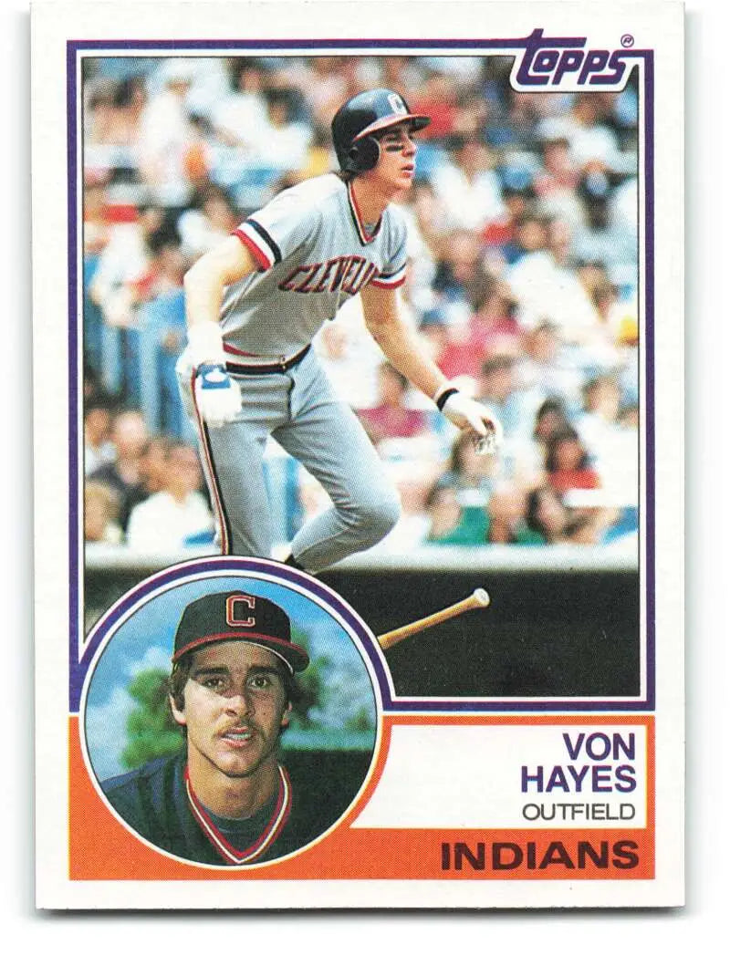 1983 Topps #325 Von Hayes EX Excellent Cleveland Indians Baseball Card - Baseball Card Single