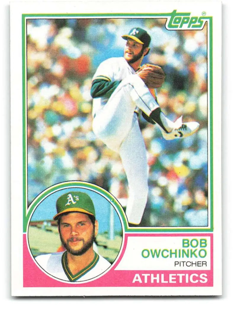 1983 Topps #338 Bob Owchinko EX Excellent Oakland Athletics Baseball Card - Baseball Card Single