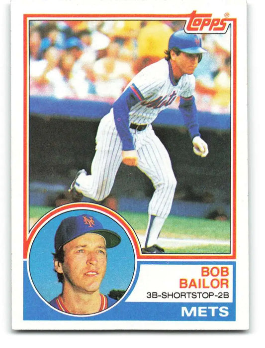 1983 Topps #343 Bob Bailor EX Excellent New York Mets Baseball Card - Baseball Card Single