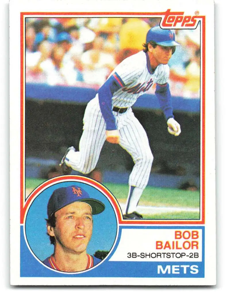 1983 Topps #343 Bob Bailor EX Excellent New York Mets Baseball Card - Baseball Card Single