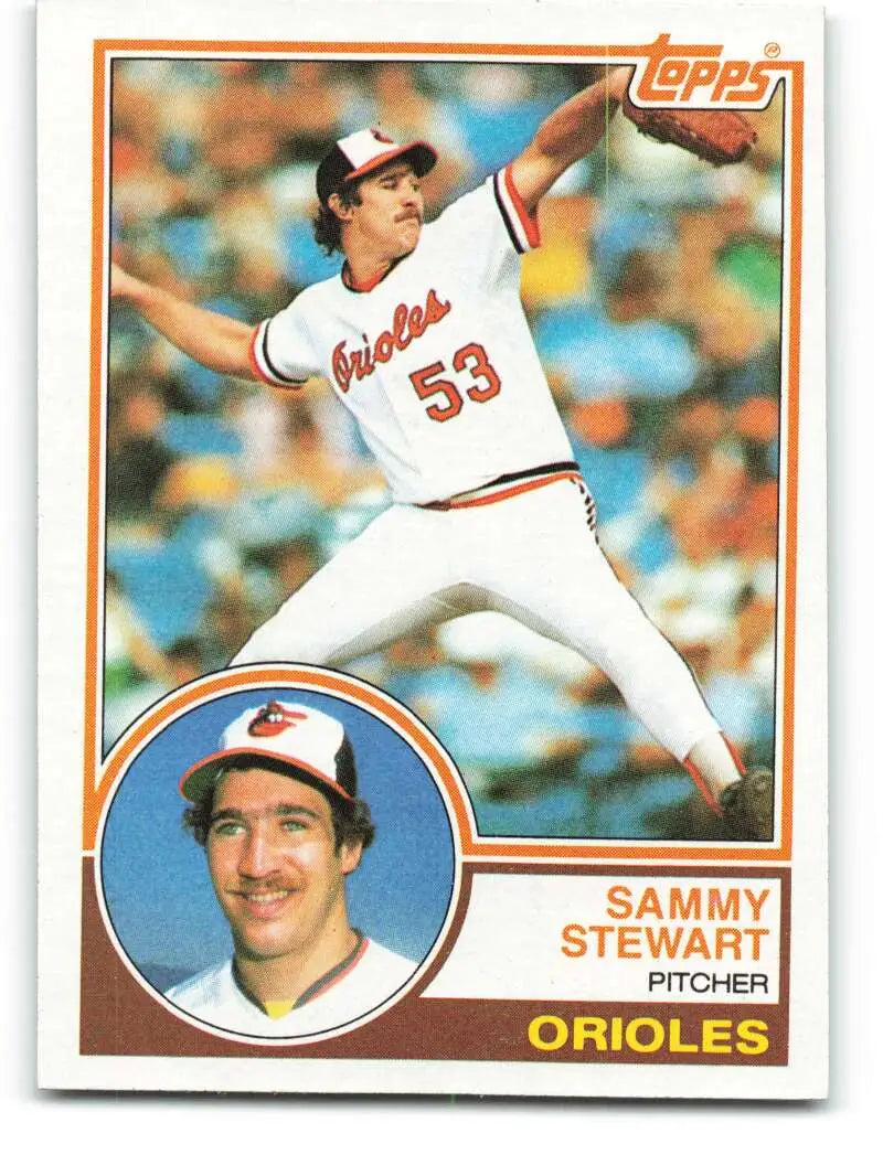 1983 Topps #347 Sammy Stewart EX Excellent Baltimore Orioles Baseball Card - Baseball Card Single
