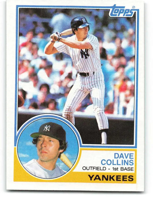 1983 Topps #359 Dave Collins EX Excellent New York Yankees Baseball Card - Baseball Card Single