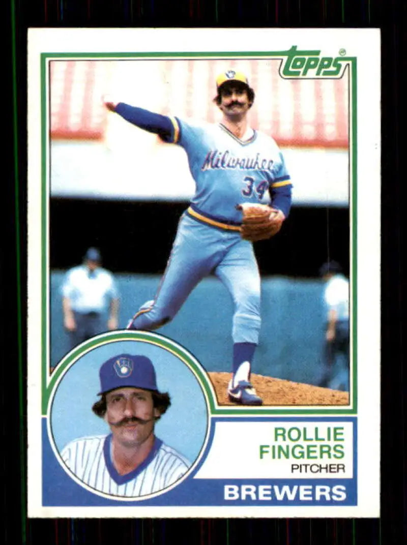 1983 Topps #36 Rollie Fingers EX Excellent Oakland Athletics/Milwaukee Brewers Baseball Card - Baseball Card Single