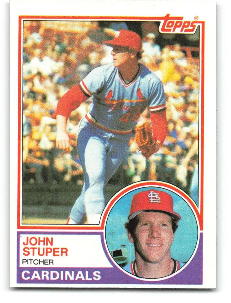 1983 Topps #363 John Stuper EX Excellent RC Rookie St. Louis Cardinals Baseball Card - Baseball Card Single