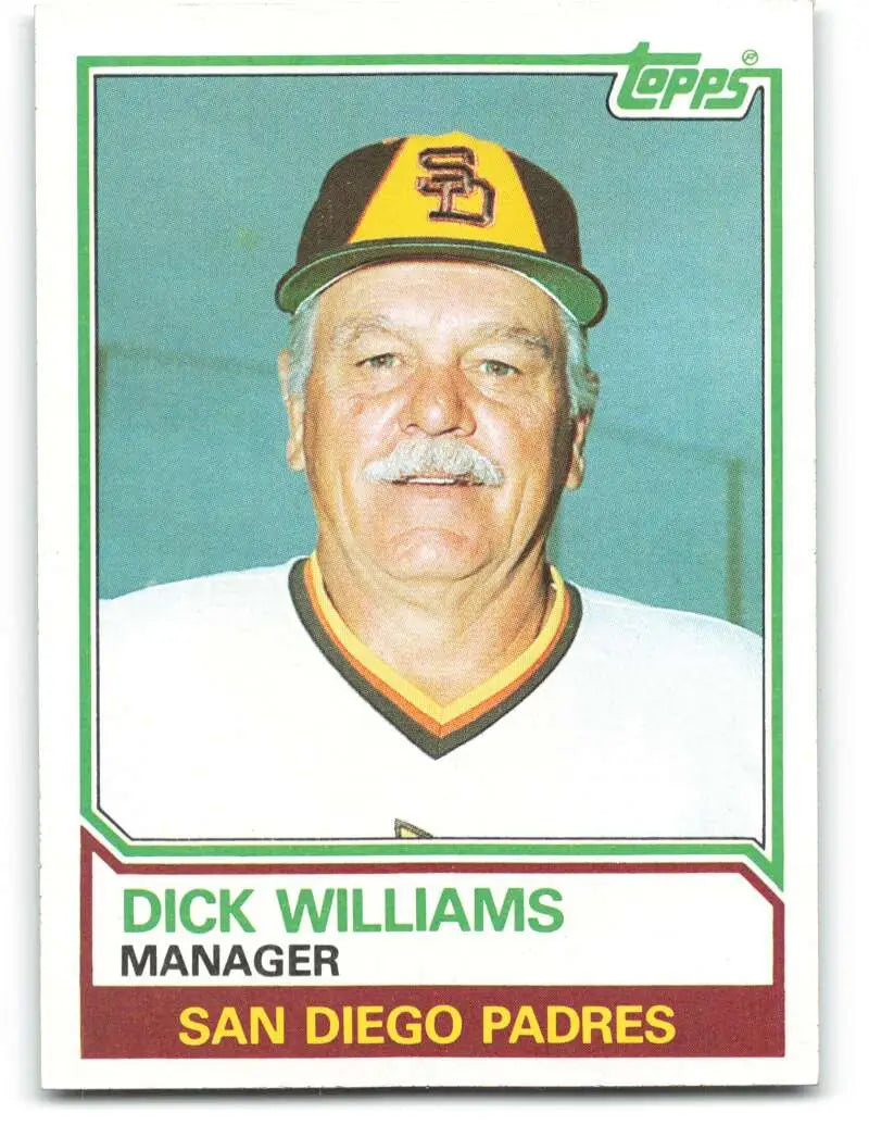 1983 Topps #366 Dick Williams EX Excellent San Diego Padres Baseball Card - Baseball Card Single