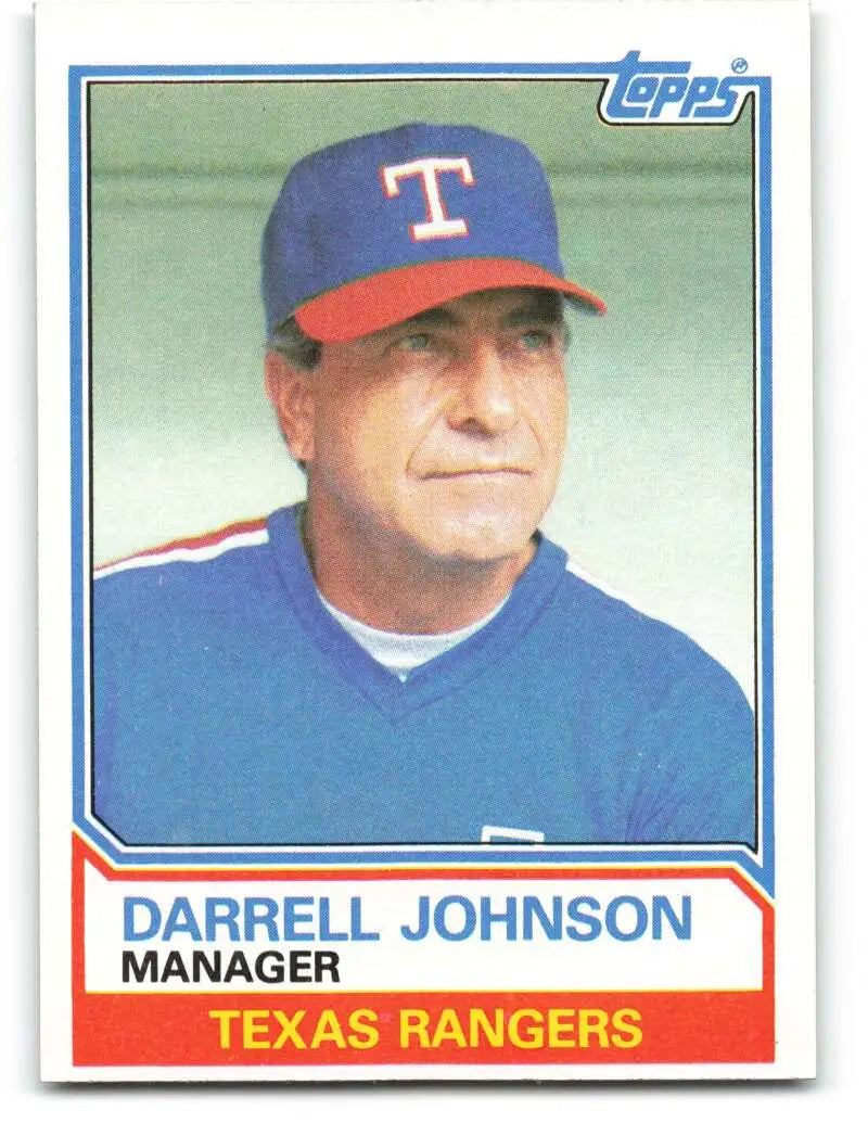 1983 Topps #37 Darrell Johnson EX Excellent Texas Rangers Baseball Card - Baseball Card Single