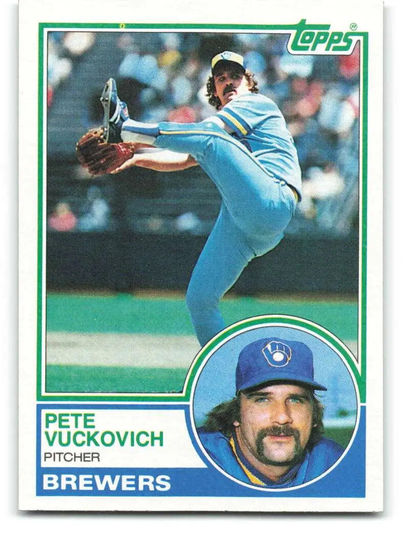 1983 Topps #375 Pete Vuckovich EX Excellent Milwaukee Brewers Baseball Card - Baseball Card Single