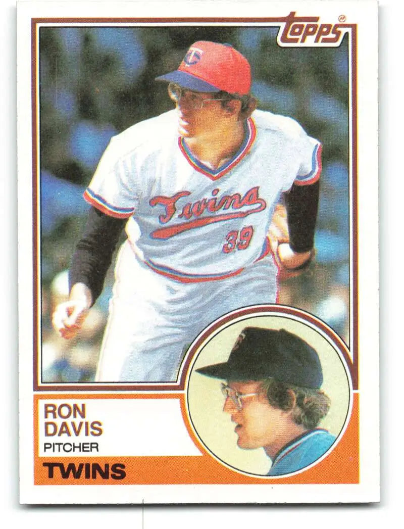 1983 Topps #380 Ron Davis EX Excellent Minnesota Twins Baseball Card - Baseball Card Single