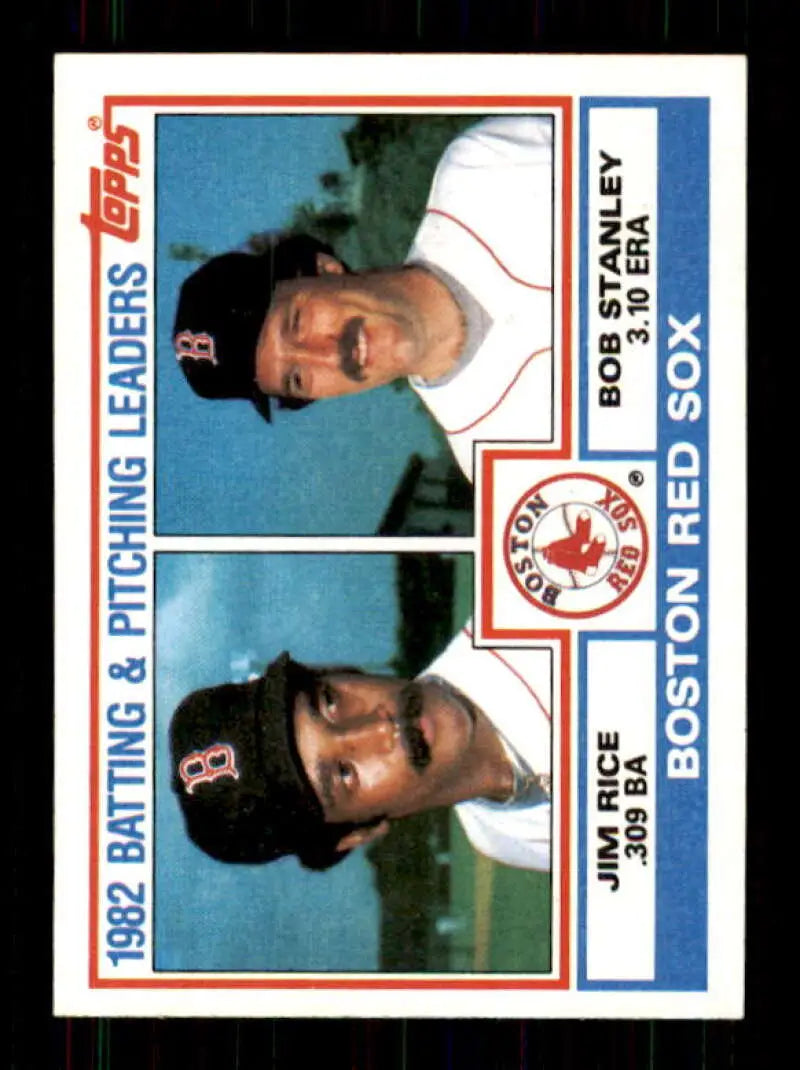 1983 Topps #381 Jim Rice/Bob Stanley EX Excellent Boston Red Sox Baseball Card - Baseball Card Single