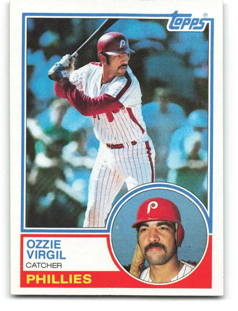 1983 Topps #383 Ozzie Virgil EX Excellent Philadelphia Phillies Baseball Card - Baseball Card Single