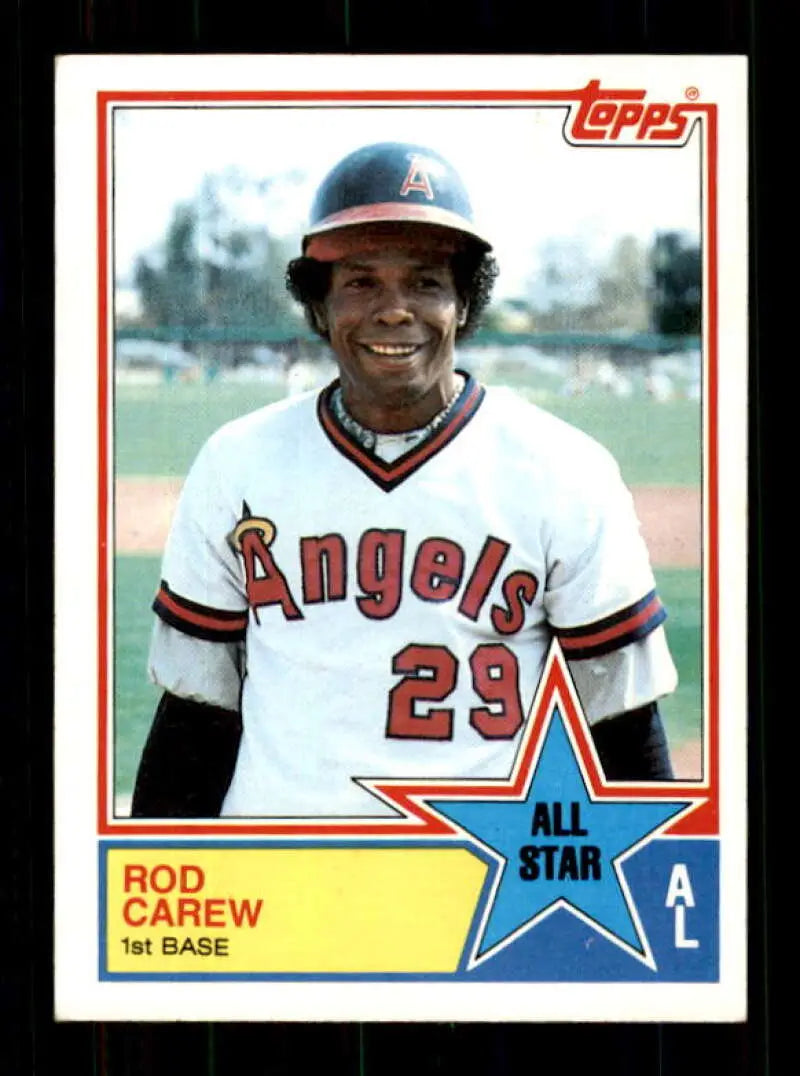 1983 Topps #386 Rod Carew EX Excellent California Angels Baseball Card - Baseball Card Single