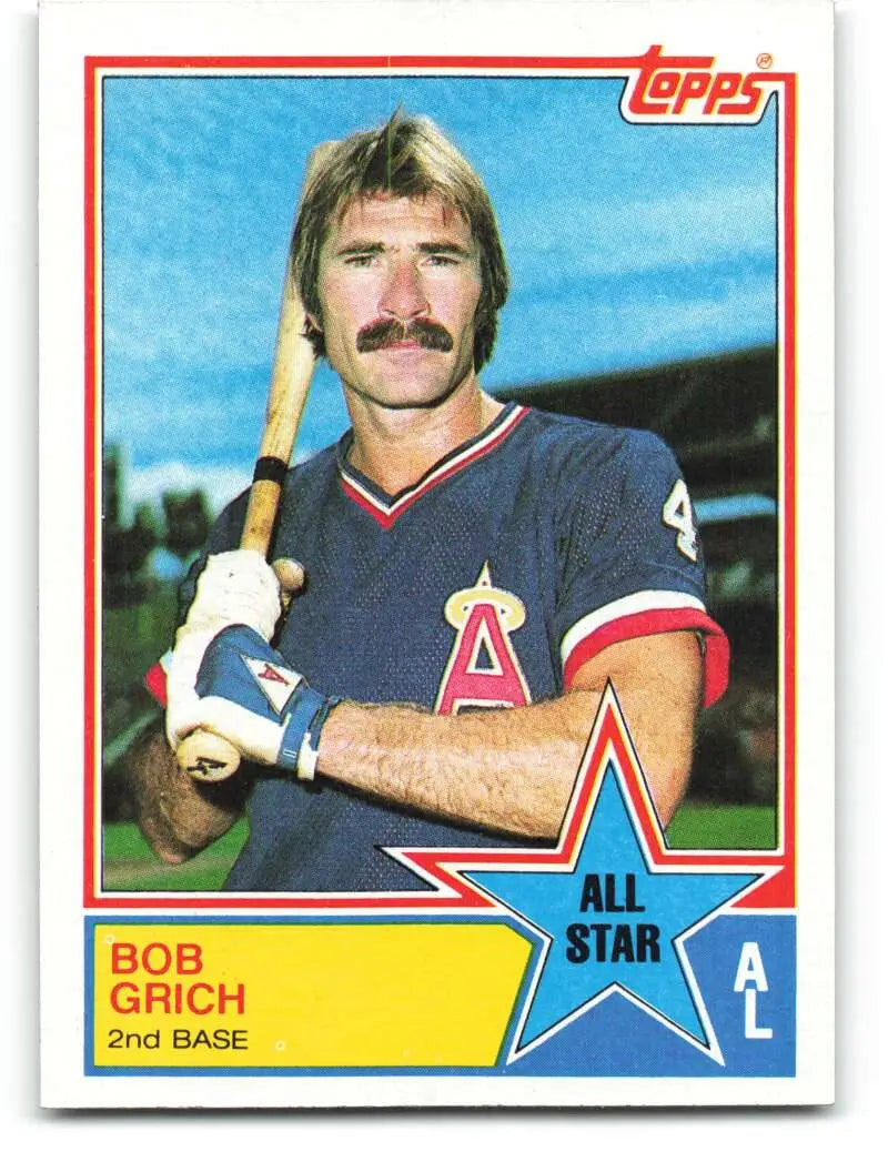 1983 Topps #387 Bobby Grich EX Excellent California Angels Baseball Card - Baseball Card Single