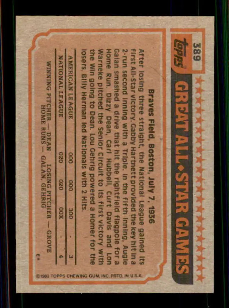 1983 Topps #389 Robin Yount EX Excellent Milwaukee Brewers Baseball Card - Baseball Card Single