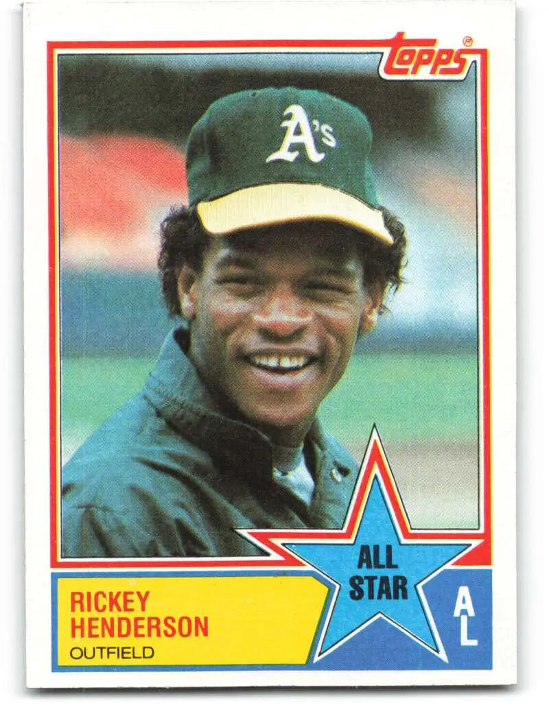 1983 Topps #391 Rickey Henderson EX Excellent Oakland Athletics Baseball Card - Baseball Card Single