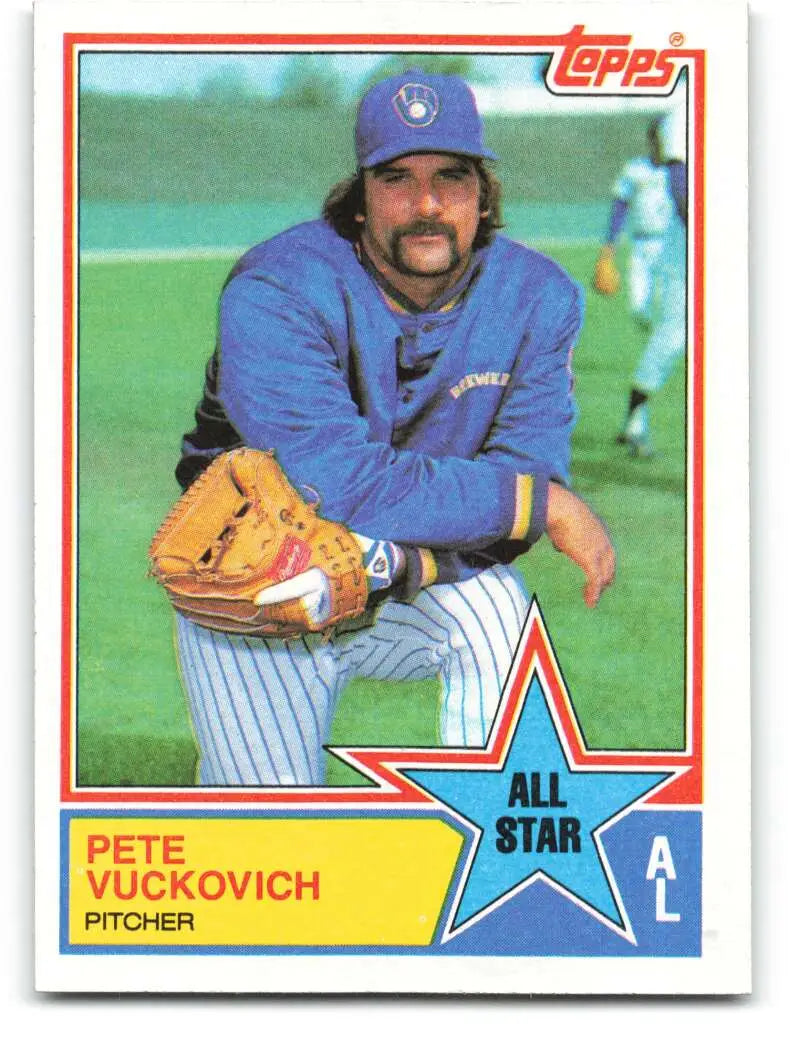 1983 Topps #394 Pete Vuckovich EX Excellent Milwaukee Brewers Baseball Card - Baseball Card Single