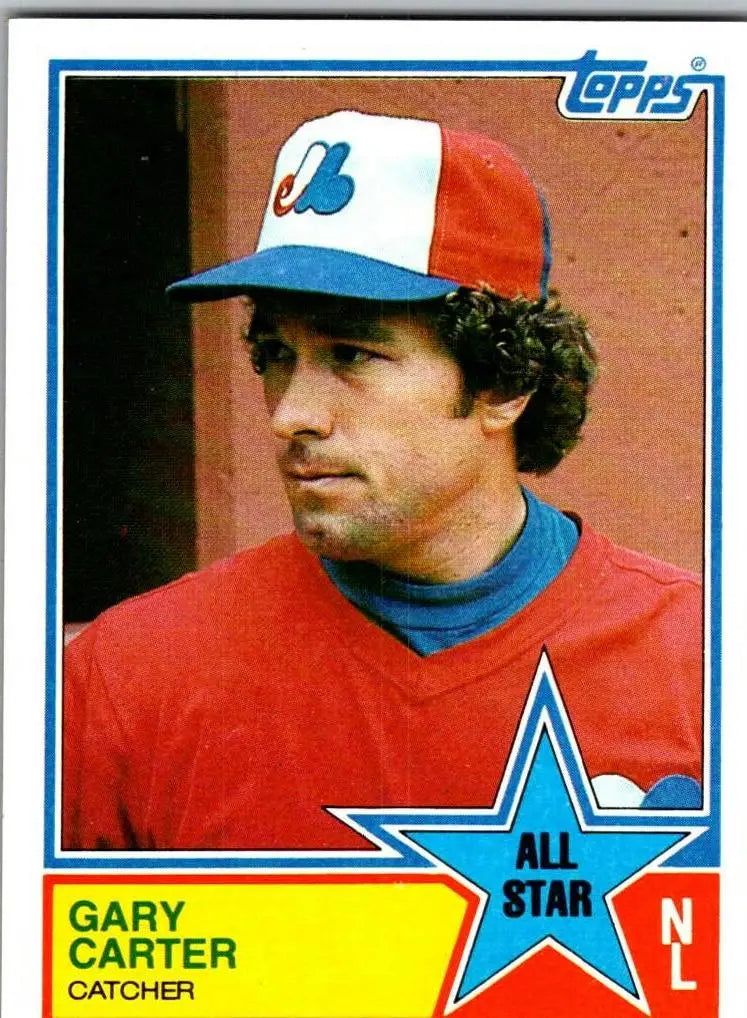 1983 Topps Gary Carter baseball card front view, collectible sports card featuring Gary Carter